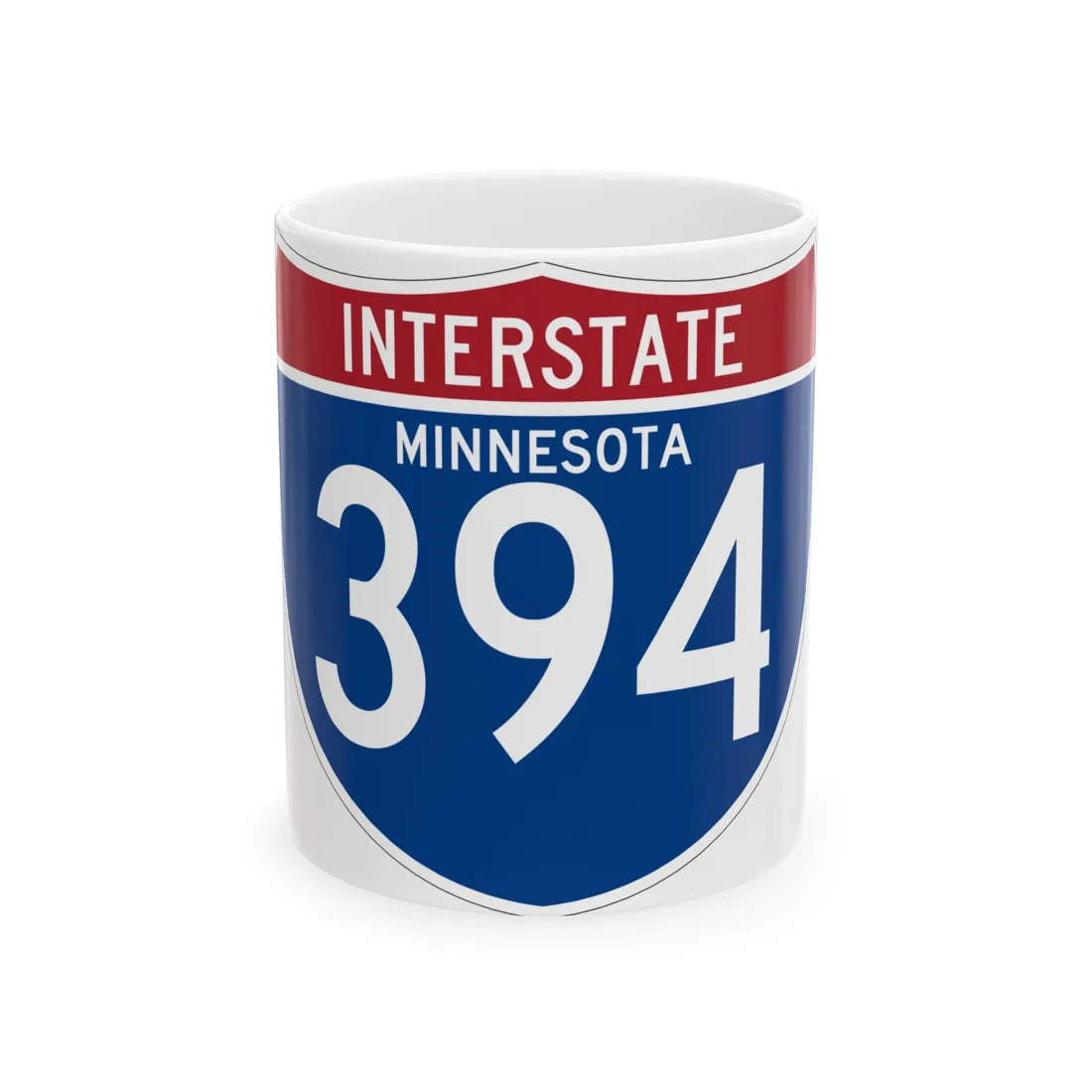 I-394 MN (Minnesota) (Road Sign) White Coffee Mug 11oz - Go Mug Yourself