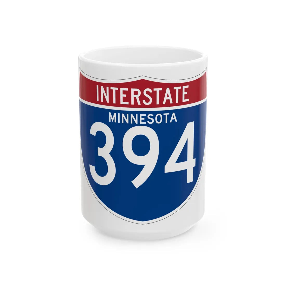 I-394 MN (Minnesota) (Road Sign) White Coffee Mug 15oz - Go Mug Yourself
