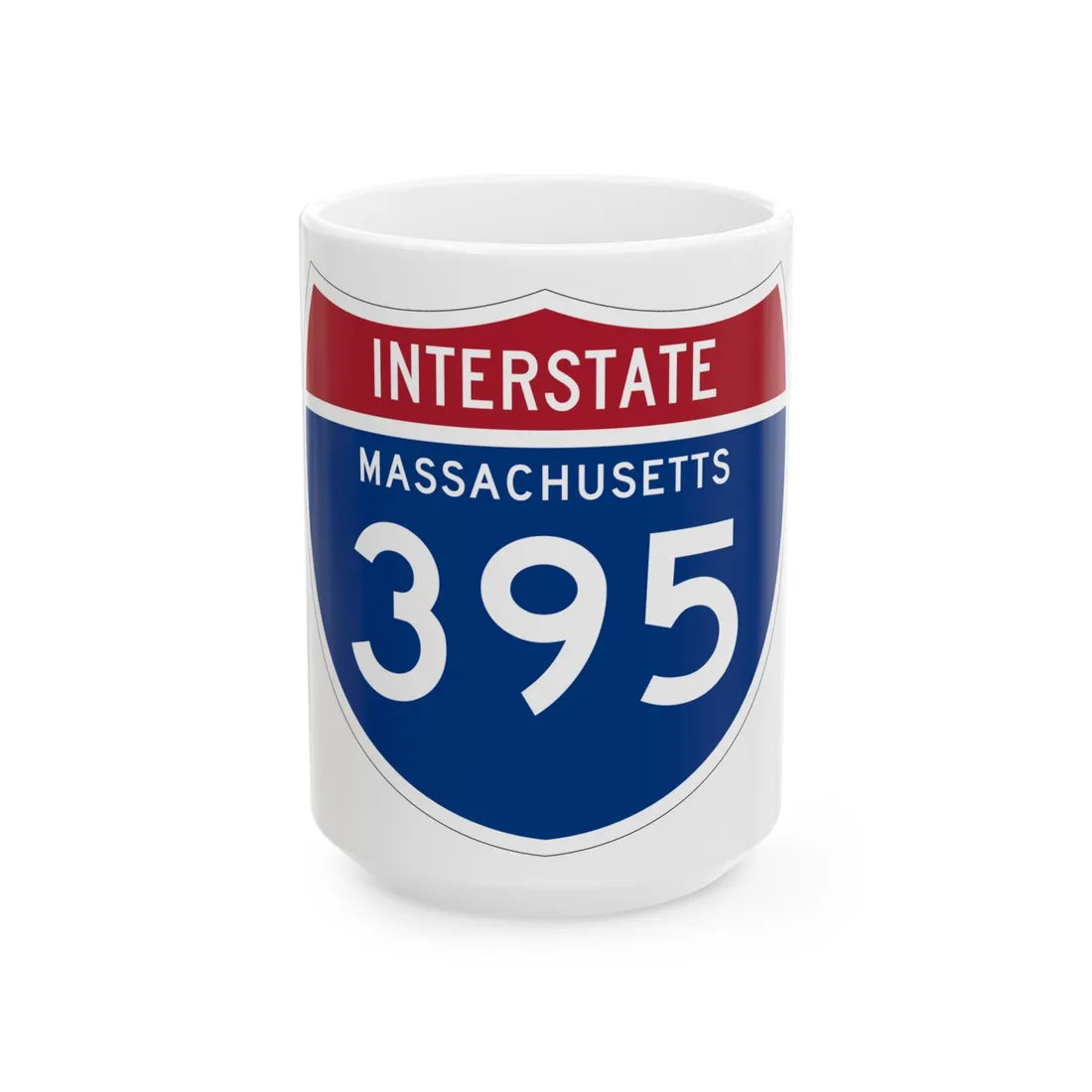 I-395 MA 1961 (Massachusetts) (Road Sign) White Coffee Mug 15oz - Go Mug Yourself