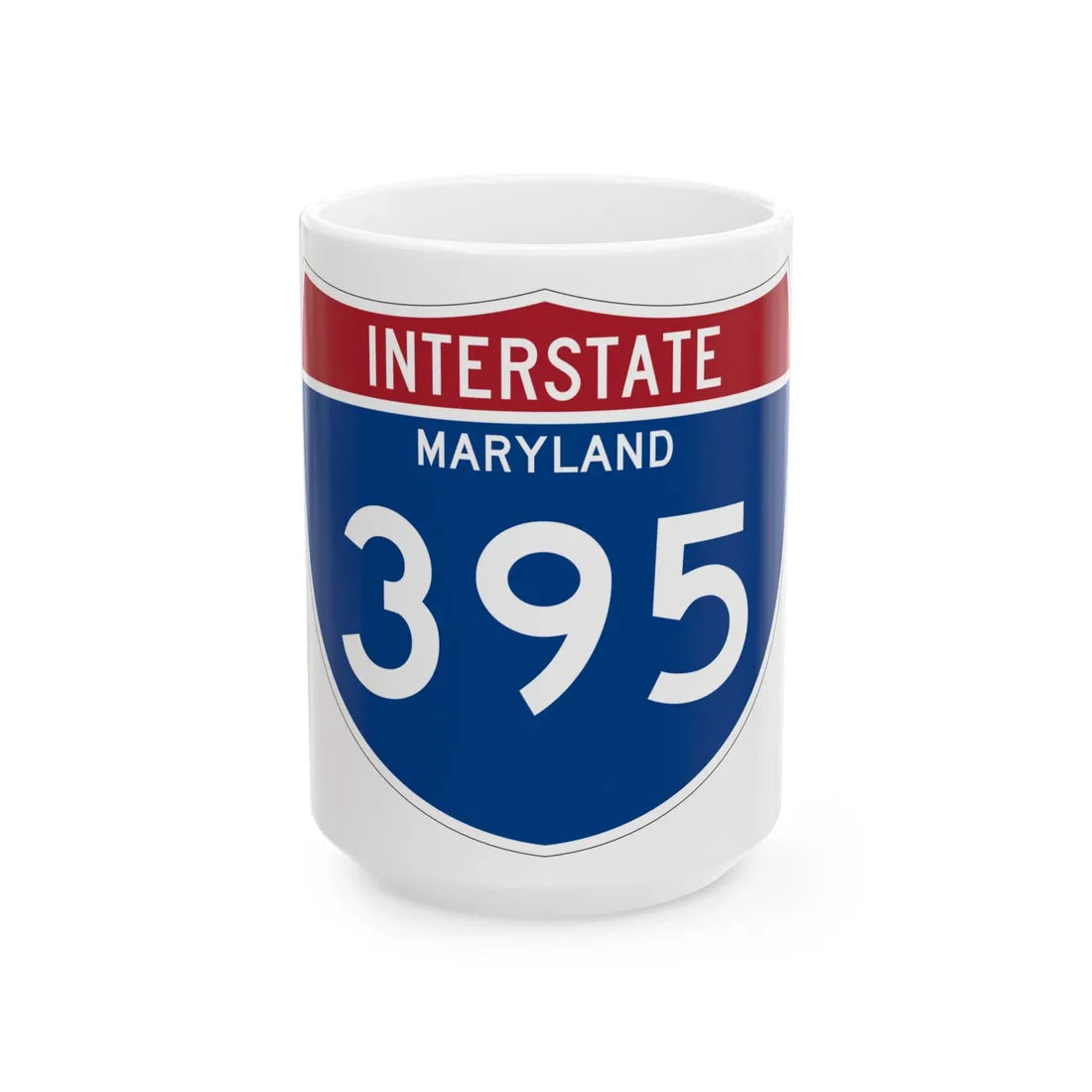 I-395 MD Metric (Maryland) (Road Sign) White Coffee Mug 15oz - Go Mug Yourself