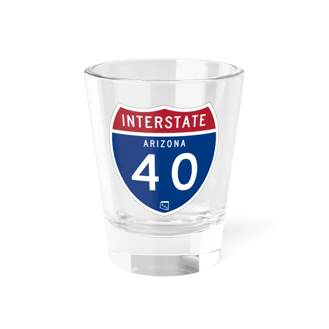 I-40 AZ 1957 (Arizona) (Road Sign) Shot Glass 1.5oz 1.5oz - Go Mug Yourself
