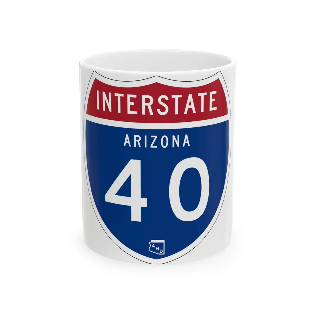 I-40 AZ 1957 (Arizona) (Road Sign) White Coffee Mug 11oz - Go Mug Yourself