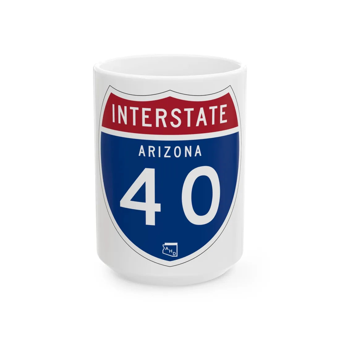 I-40 AZ 1957 (Arizona) (Road Sign) White Coffee Mug 15oz - Go Mug Yourself