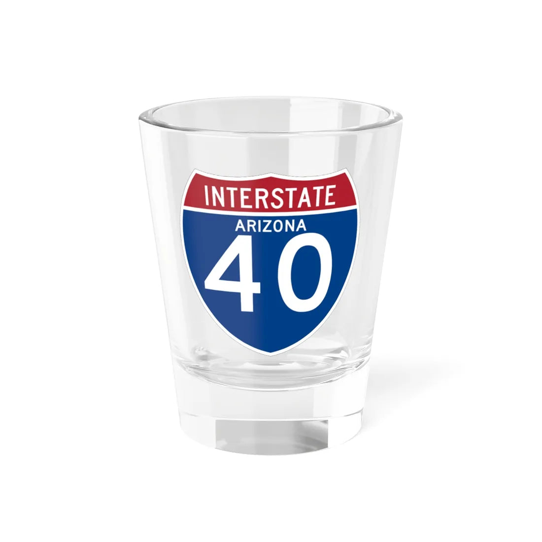 I-40 AZ (Arizona) (Road Sign) Shot Glass 1.5oz 1.5oz - Go Mug Yourself