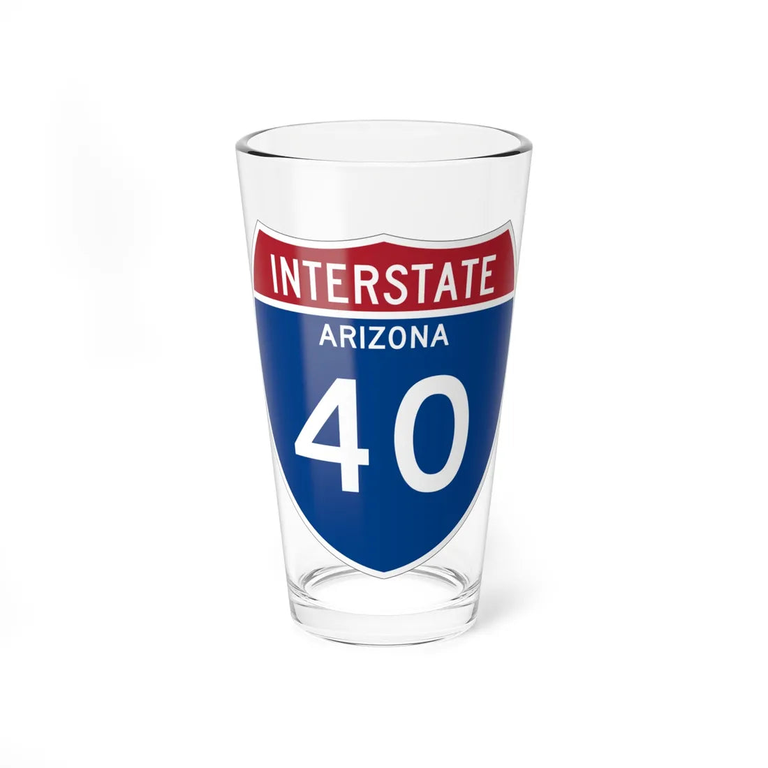 I-40 AZ Metric (Arizona) (Road Sign) Pint Glss 16oz 16oz - Go Mug Yourself