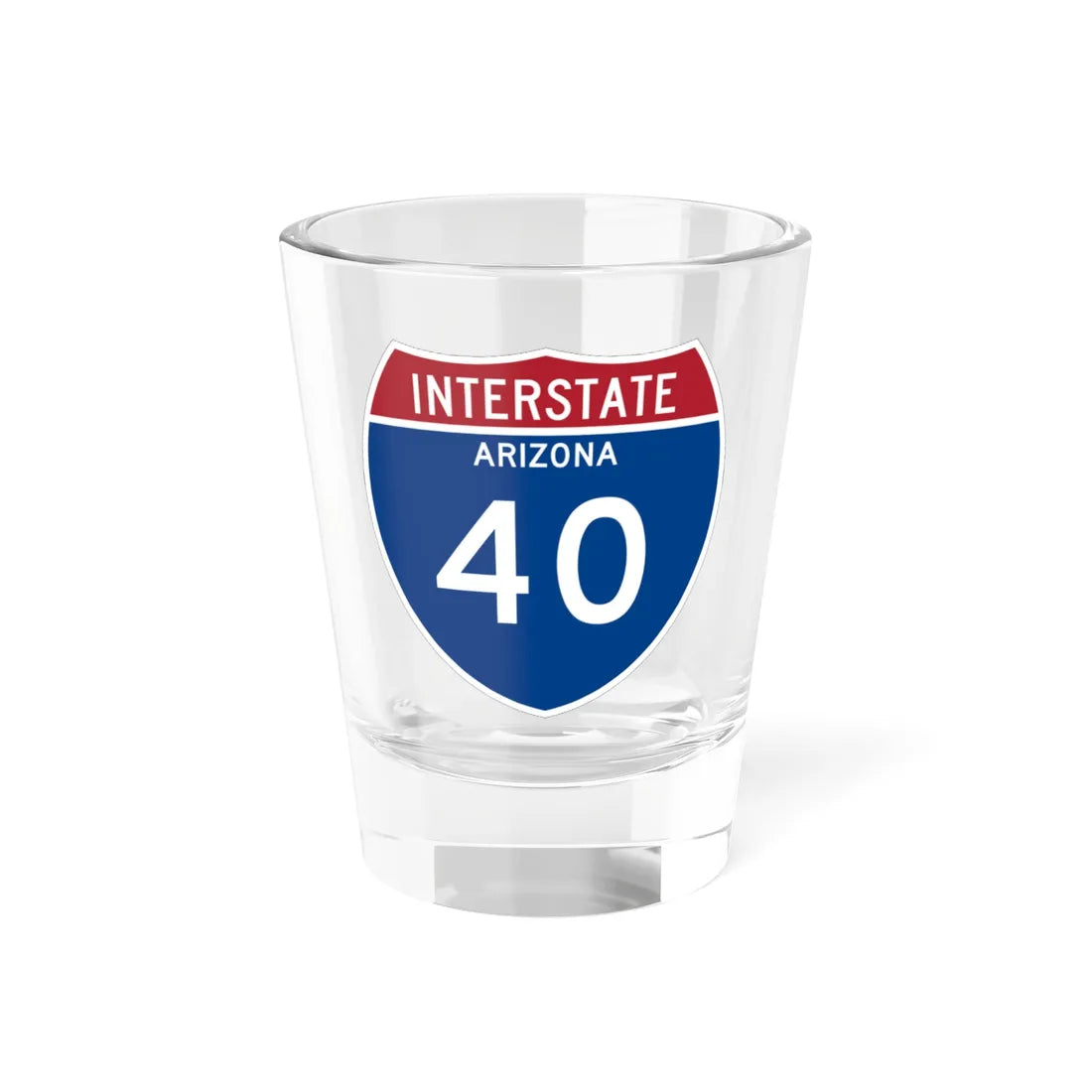 I-40 AZ Metric (Arizona) (Road Sign) Shot Glass 1.5oz 1.5oz - Go Mug Yourself
