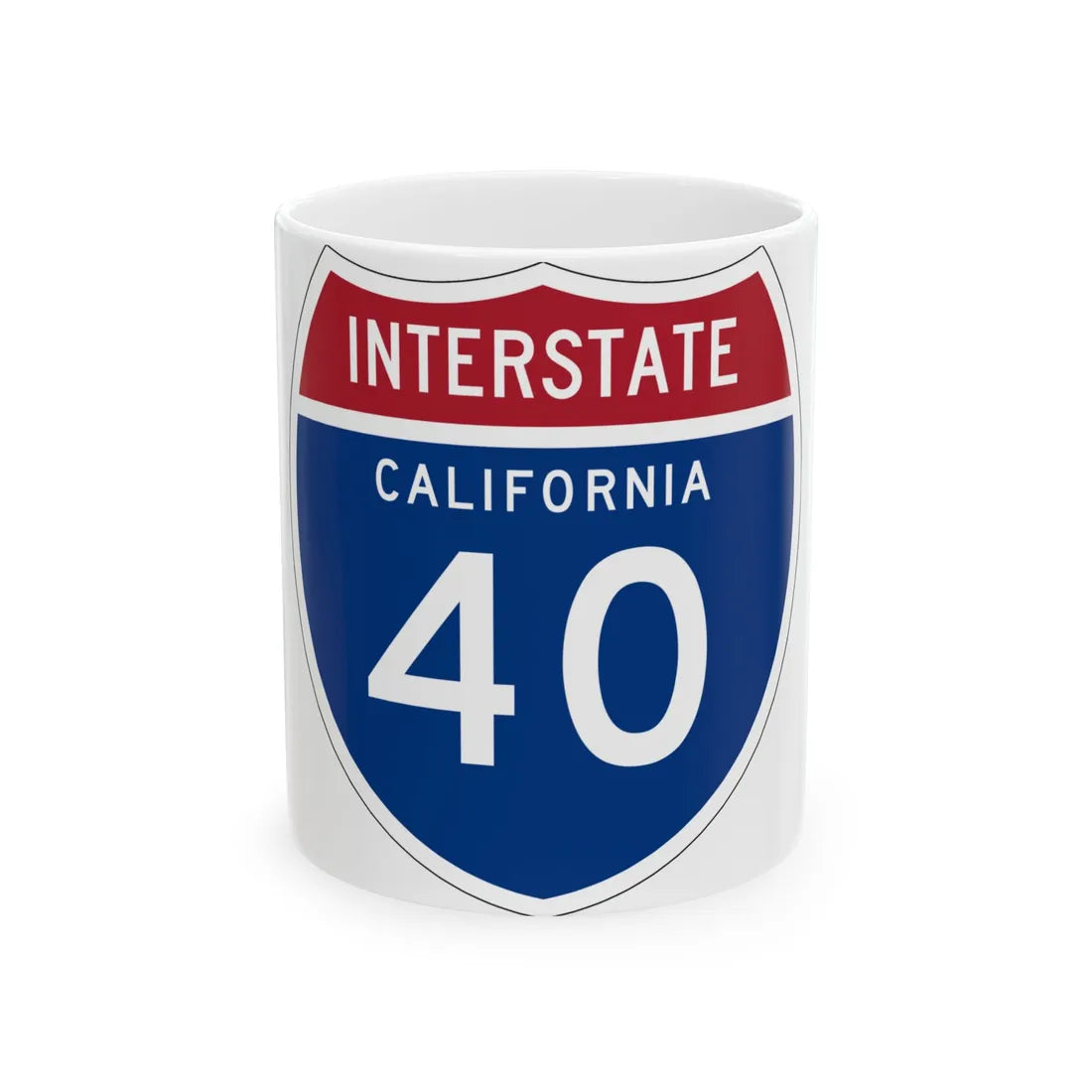 I-40 CA (California) (Road Sign) White Coffee Mug 11oz - Go Mug Yourself