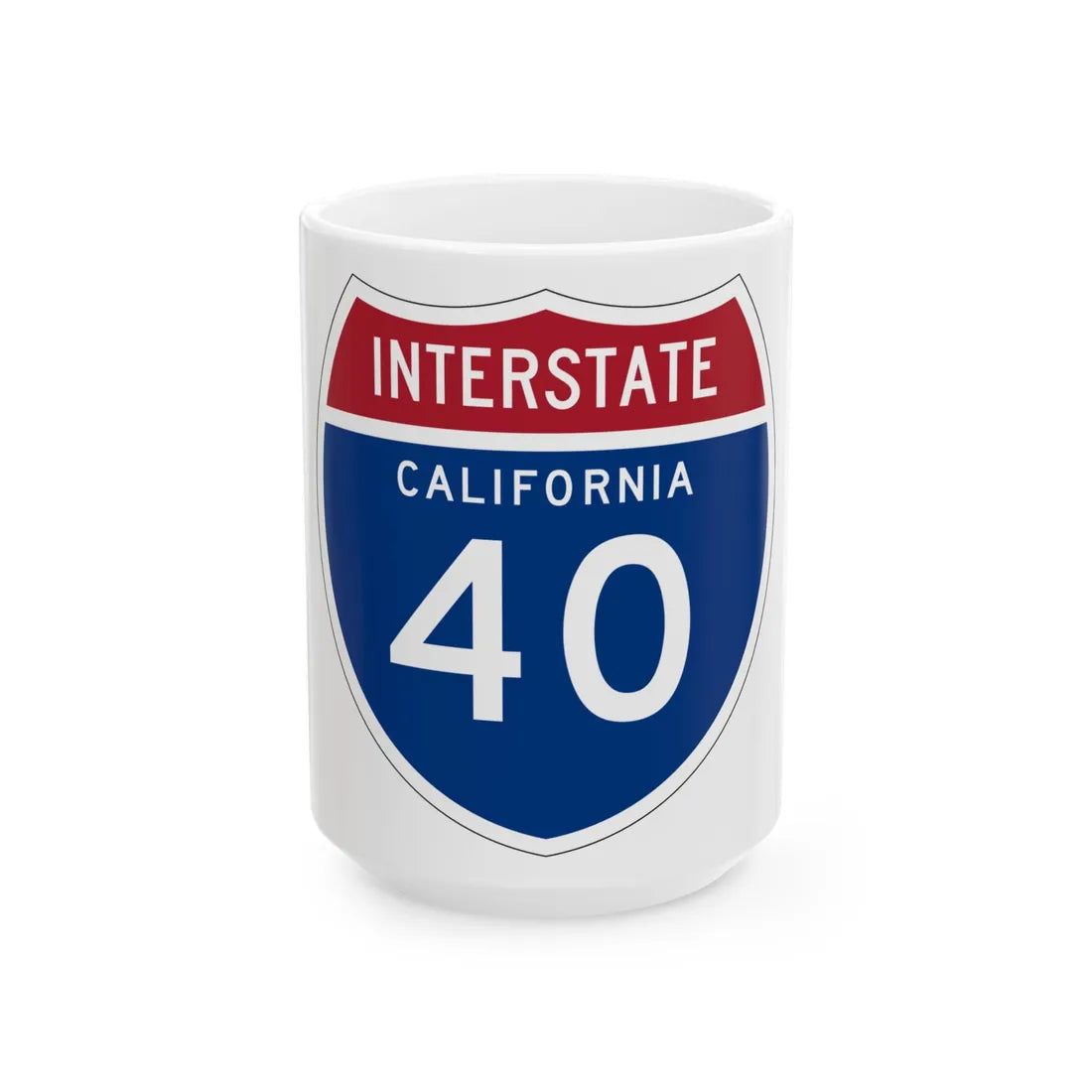 I-40 CA (California) (Road Sign) White Coffee Mug 15oz - Go Mug Yourself