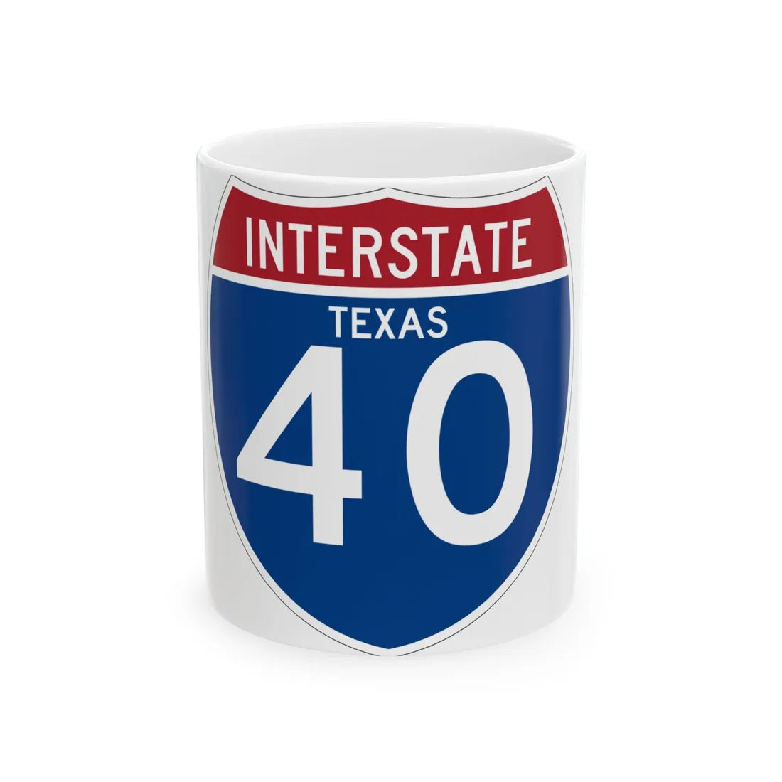 I-40 TX (Texas) (Road Sign) White Coffee Mug 11oz - Go Mug Yourself