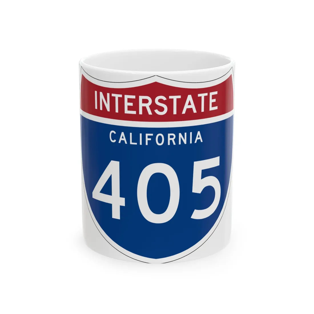 I-405 CA (California) (Road Sign) White Coffee Mug 11oz - Go Mug Yourself