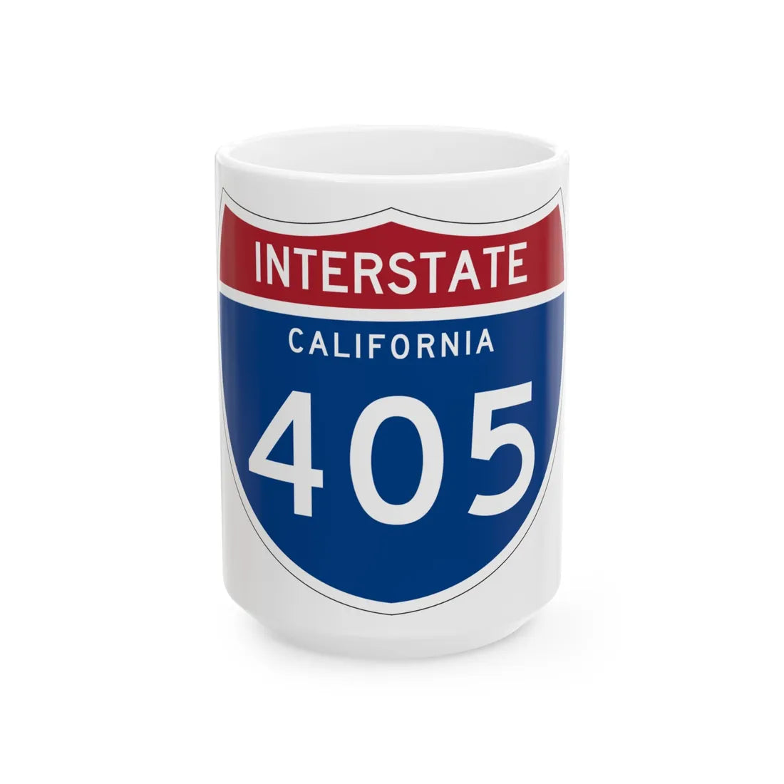 I-405 CA (California) (Road Sign) White Coffee Mug 15oz - Go Mug Yourself
