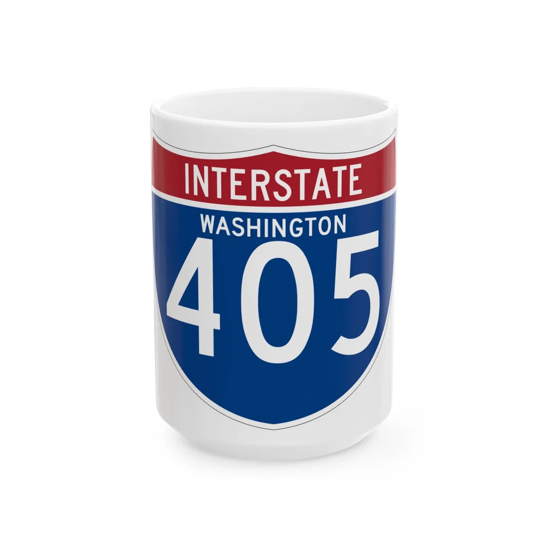 I-405 WA (Washington) (Road Sign) White Coffee Mug 15oz - Go Mug Yourself