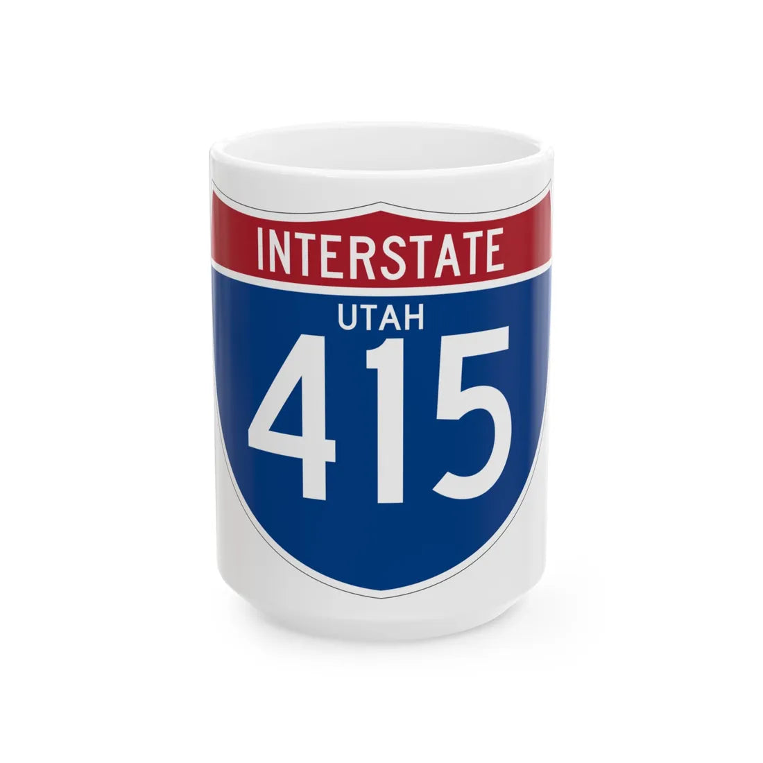 I-415 UT (Utah) (Road Sign) White Coffee Mug 15oz - Go Mug Yourself