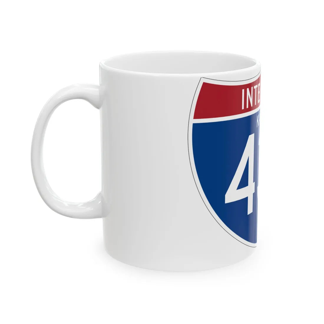 I-435 KS (Kansas) (Road Sign) White Coffee Mug - Go Mug Yourself