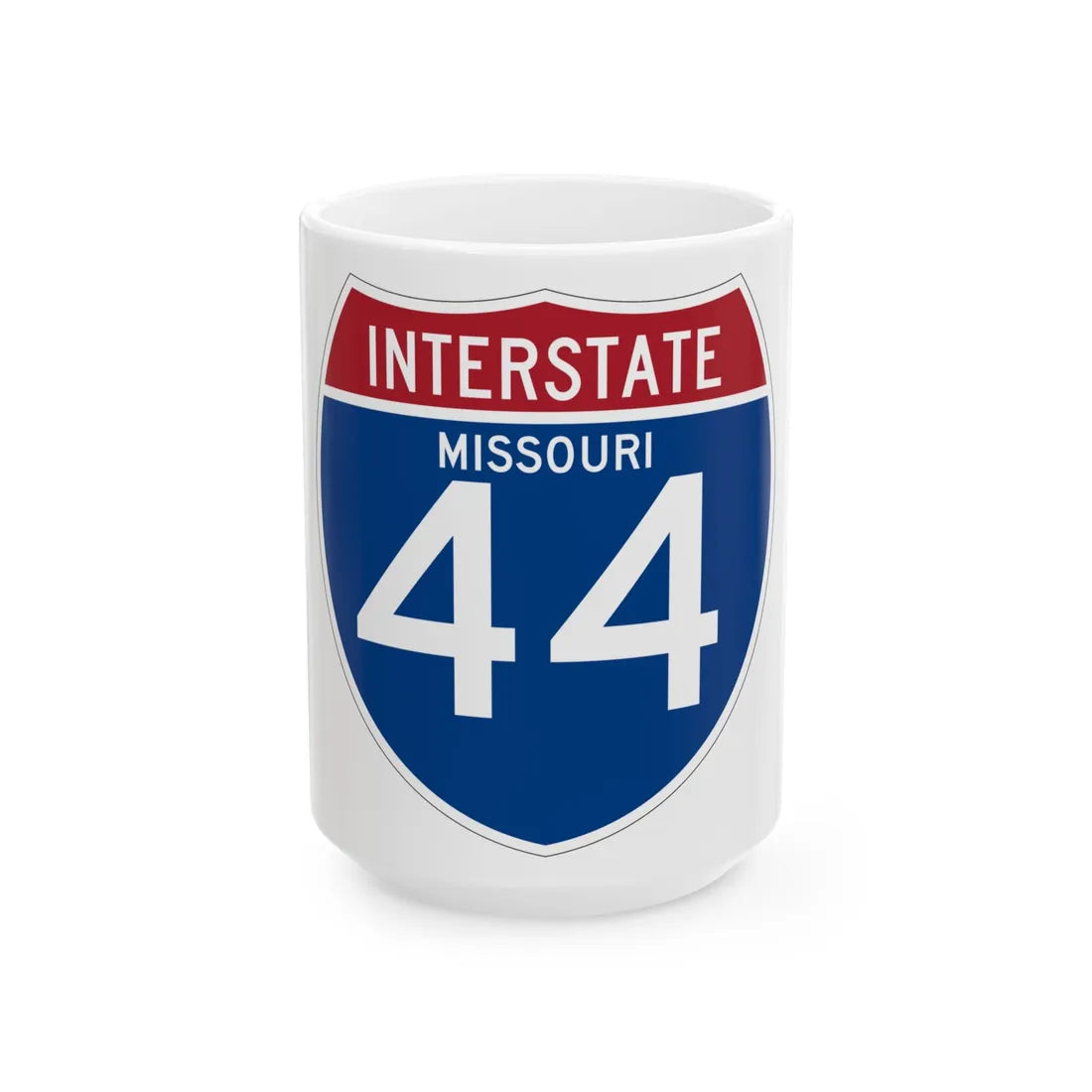 I-44 MO (Missouri) (Road Sign) White Coffee Mug 15oz - Go Mug Yourself