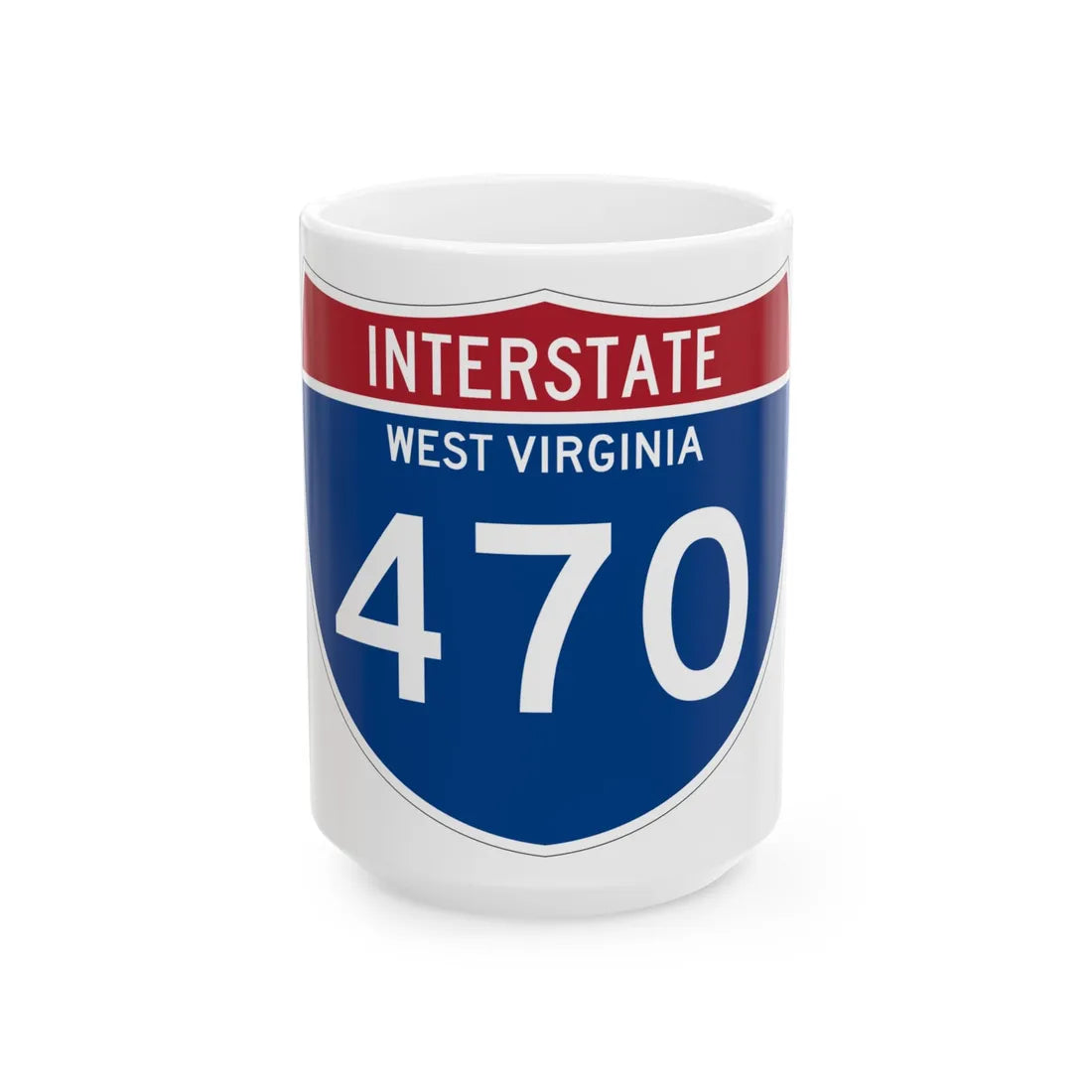I-470 WV Metric (Virginia) (Road Sign) White Coffee Mug 15oz - Go Mug Yourself