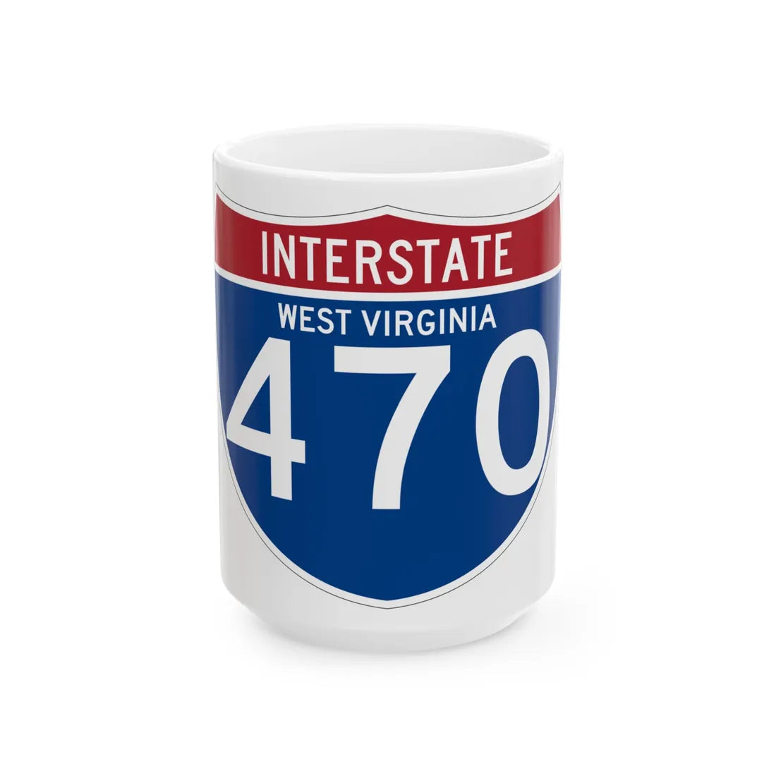 I-470 WV (Virginia) (Road Sign) White Coffee Mug 15oz - Go Mug Yourself