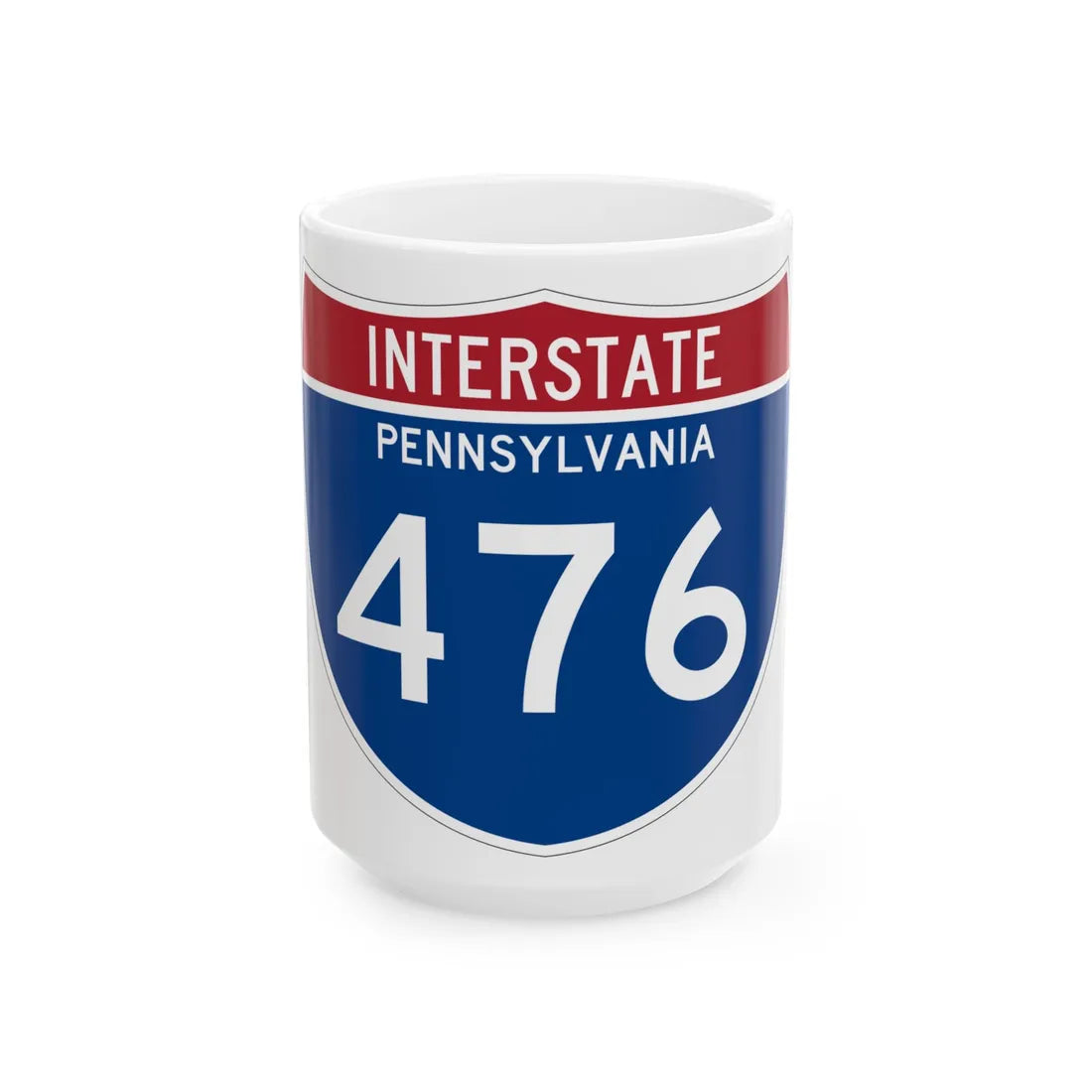 I-476 PA 1961 (Pennsylvania) (Road Sign) White Coffee Mug 15oz - Go Mug Yourself