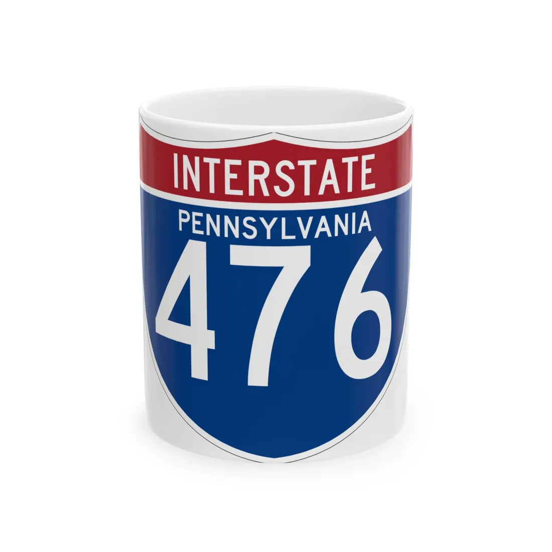 I-476 PA (Pennsylvania) (Road Sign) White Coffee Mug 11oz - Go Mug Yourself