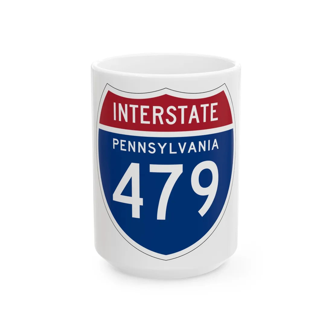 I-479 PA 1957 (Pennsylvania) (Road Sign) White Coffee Mug 15oz - Go Mug Yourself