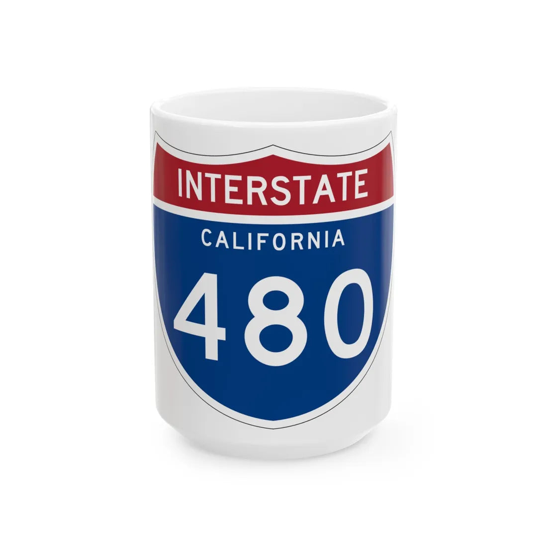 I-480 CA (California) (Road Sign) White Coffee Mug 15oz - Go Mug Yourself