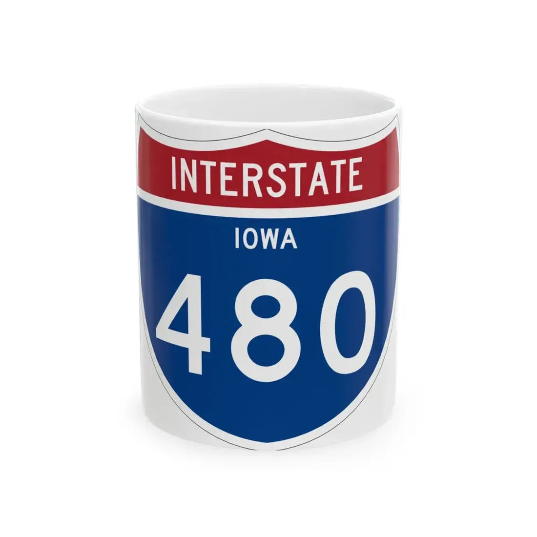 I-480 IA 1961 (Iowa) (Road Sign) White Coffee Mug 11oz - Go Mug Yourself
