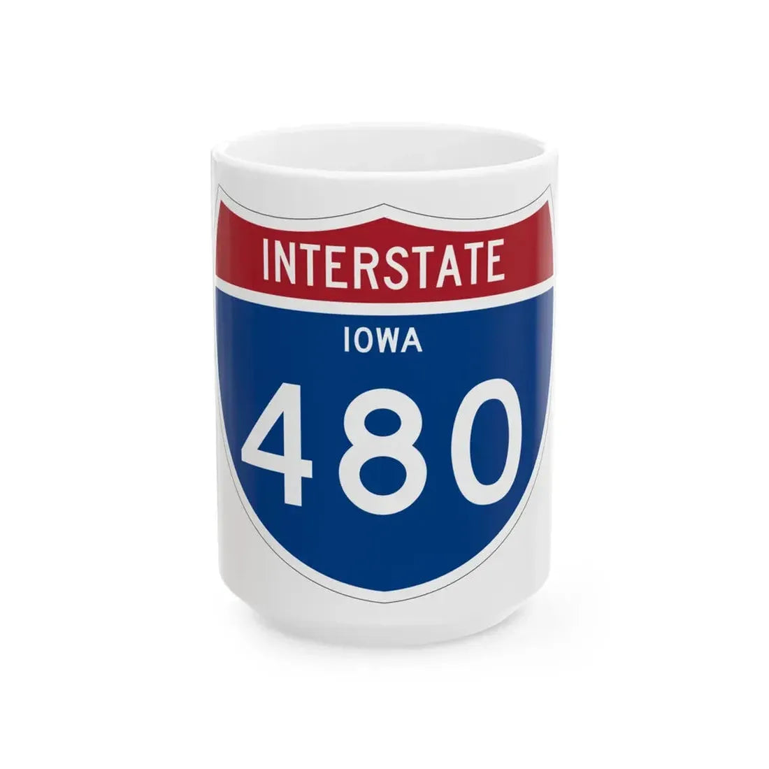 I-480 IA 1961 (Iowa) (Road Sign) White Coffee Mug 15oz - Go Mug Yourself