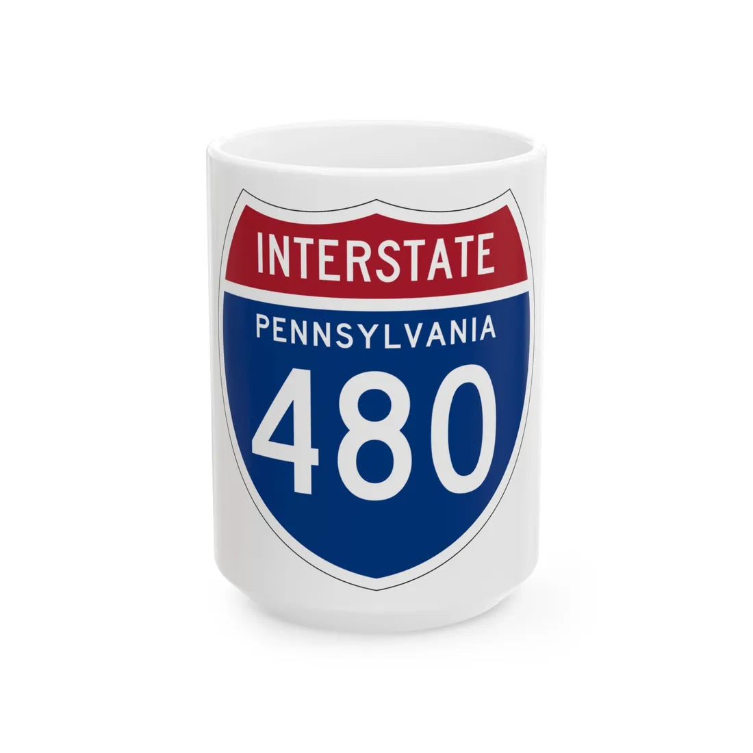 I-480 PA 1957 (Pennsylvania) (Road Sign) White Coffee Mug 15oz - Go Mug Yourself