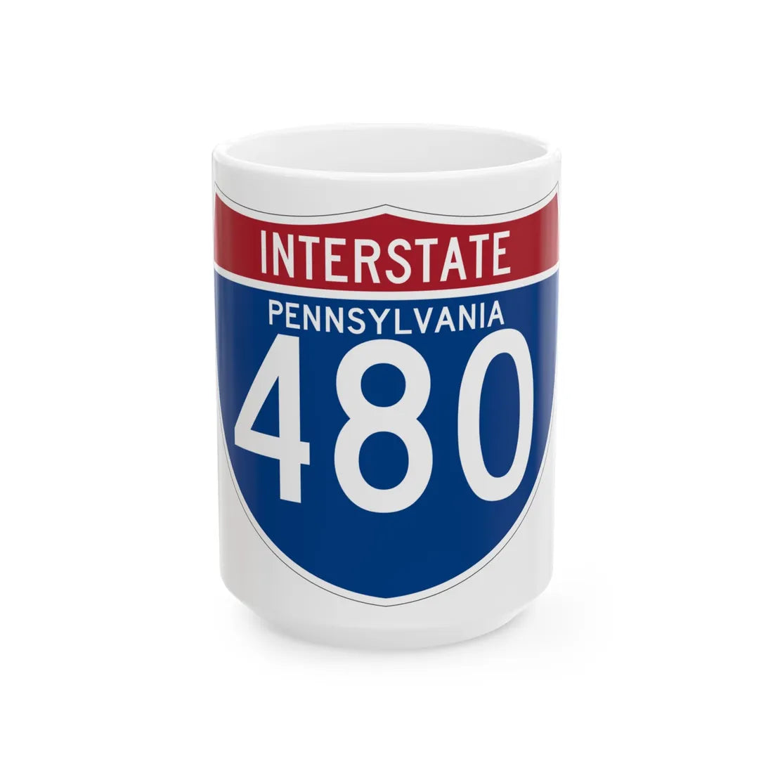 I-480 PA (Pennsylvania) (Road Sign) White Coffee Mug 15oz - Go Mug Yourself