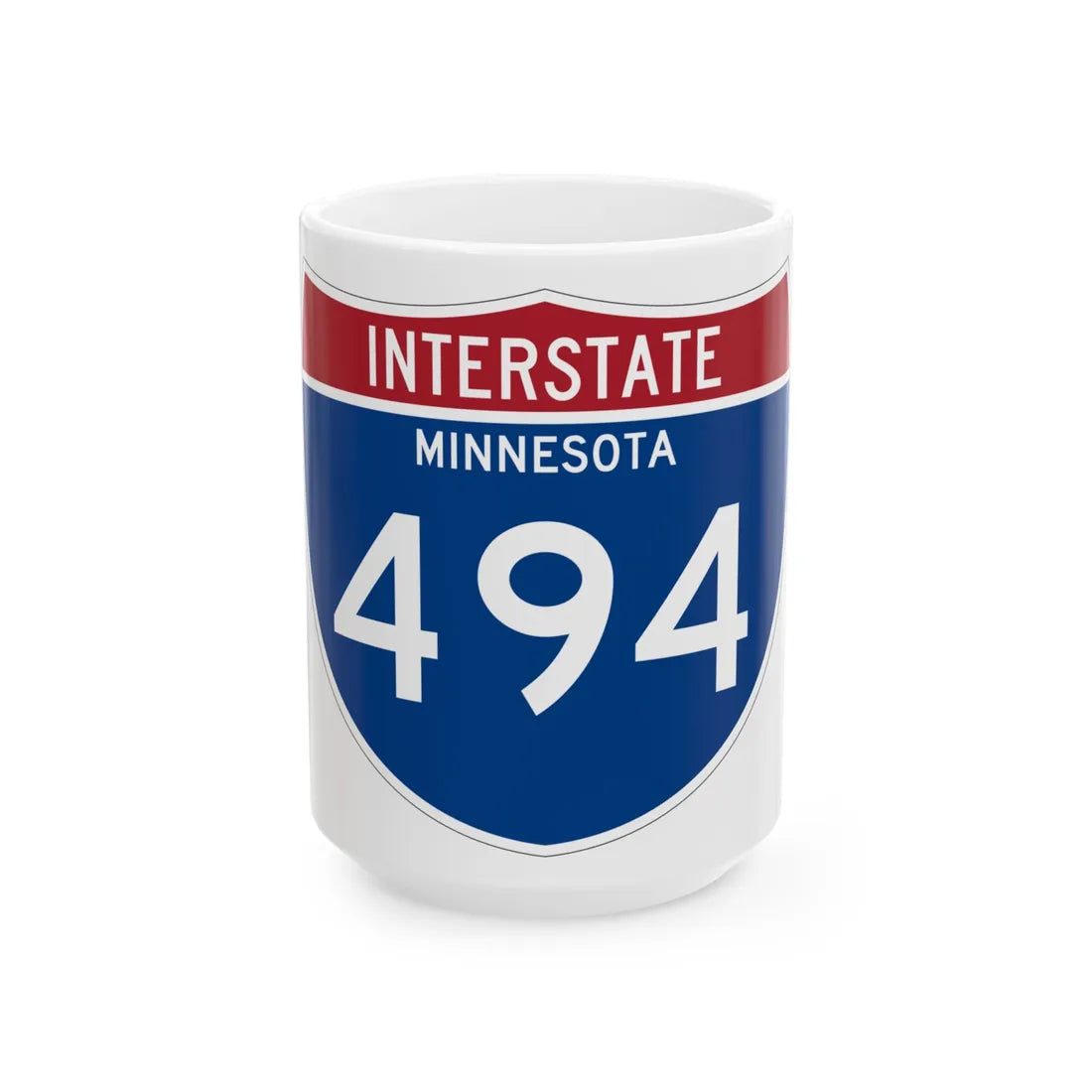 I-494 MN 1961 (Minnesota) (Road Sign) White Coffee Mug 15oz - Go Mug Yourself