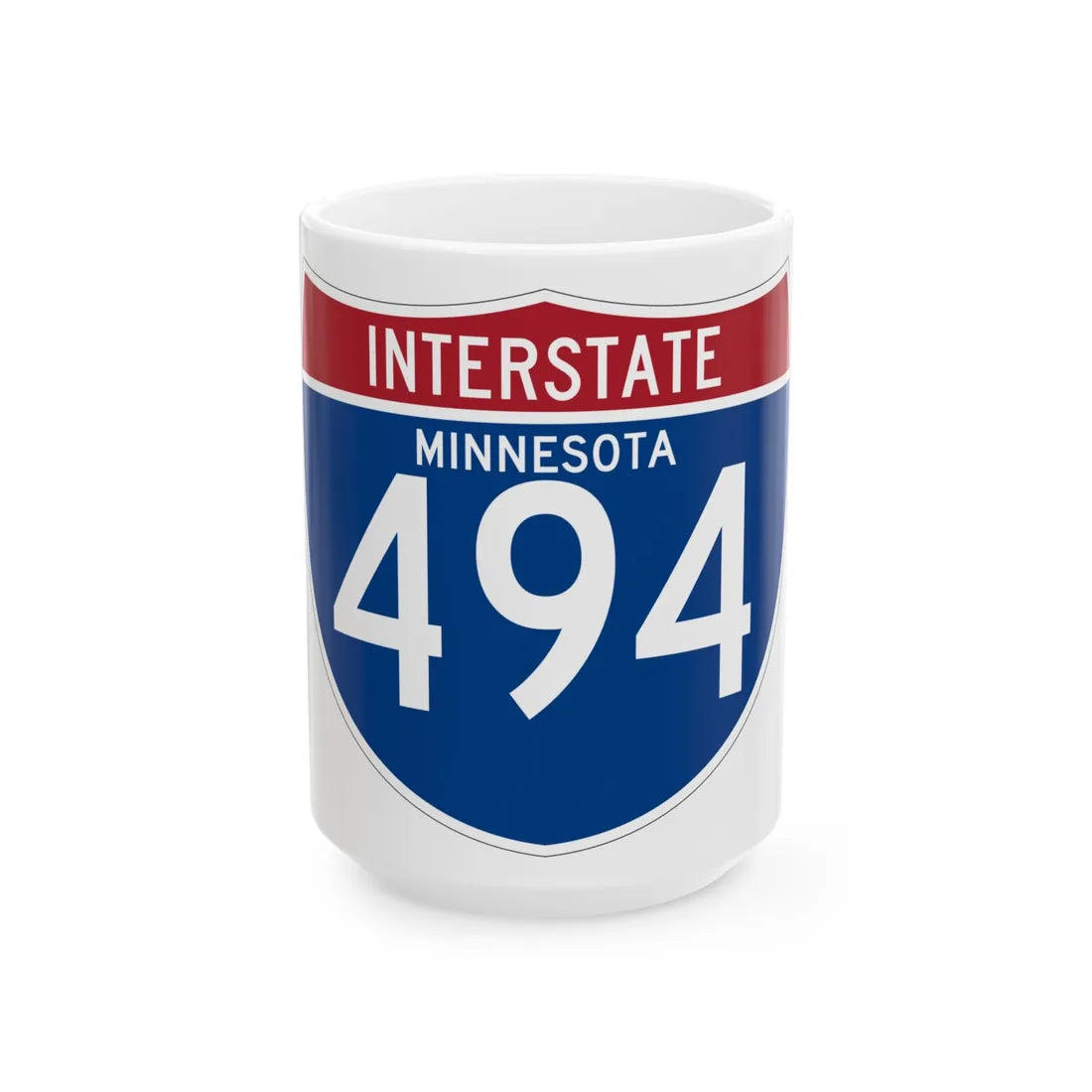 I-494 MN (Minnesota) (Road Sign) White Coffee Mug 15oz - Go Mug Yourself