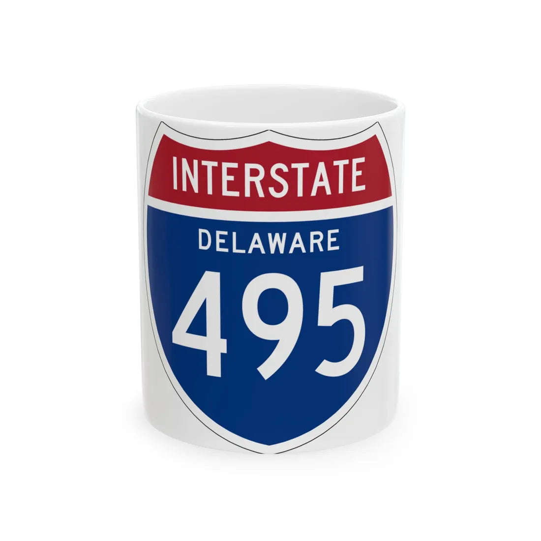 I-495 DE 1957 (Delaware) (Road Sign) White Coffee Mug 11oz - Go Mug Yourself