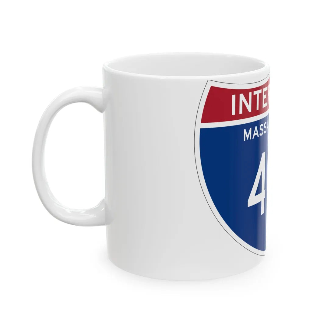 I-495 MA (Massachusetts) (Road Sign) White Coffee Mug - Go Mug Yourself