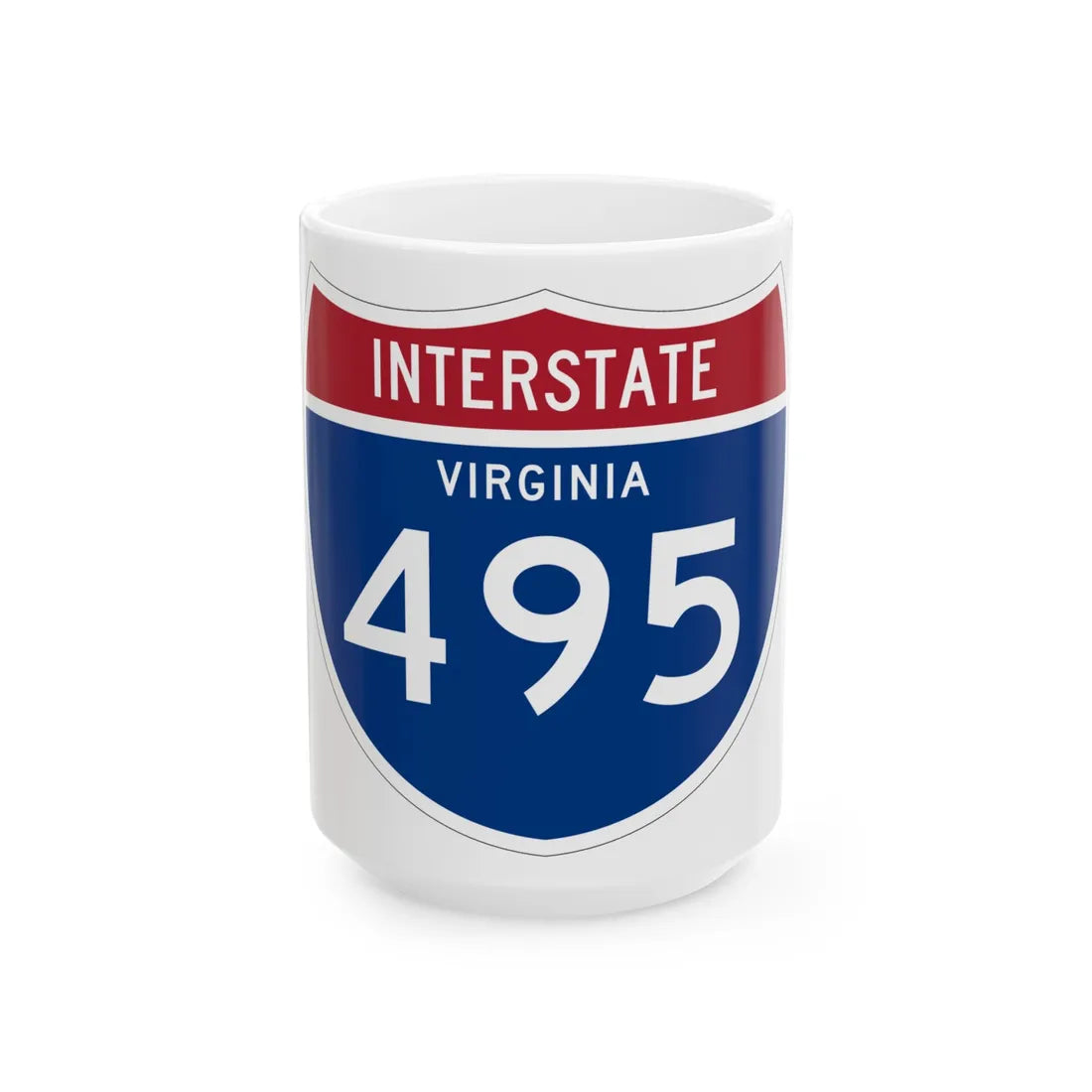 I-495 VA 1961 (Virginia) (Road Sign) White Coffee Mug 15oz - Go Mug Yourself