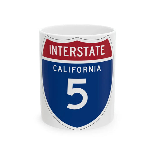 I-5 CA (California) (Road Sign) White Coffee Mug 11oz - Go Mug Yourself