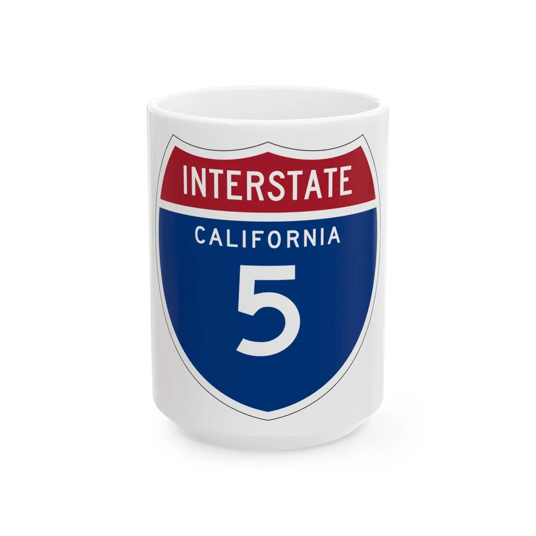 I-5 CA (California) (Road Sign) White Coffee Mug 15oz - Go Mug Yourself