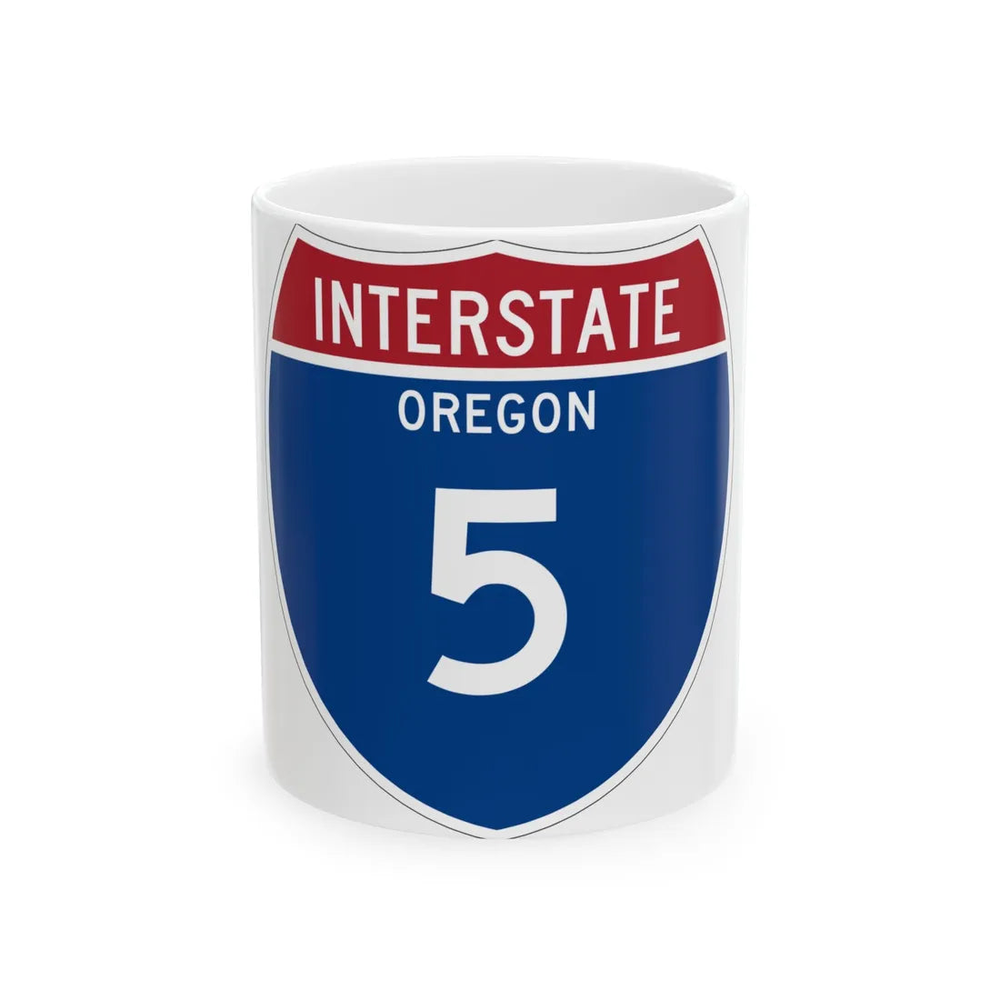 I-5 OR Metric (Oregon) (Road Sign) White Coffee Mug 11oz - Go Mug Yourself