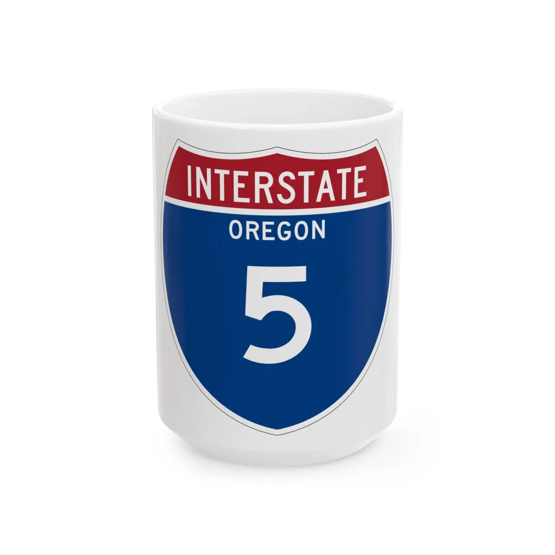 I-5 OR Metric (Oregon) (Road Sign) White Coffee Mug 15oz - Go Mug Yourself