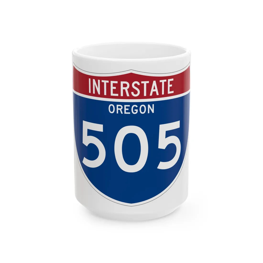 I-505 OR Metric (Oregon) (Road Sign) White Coffee Mug 15oz - Go Mug Yourself