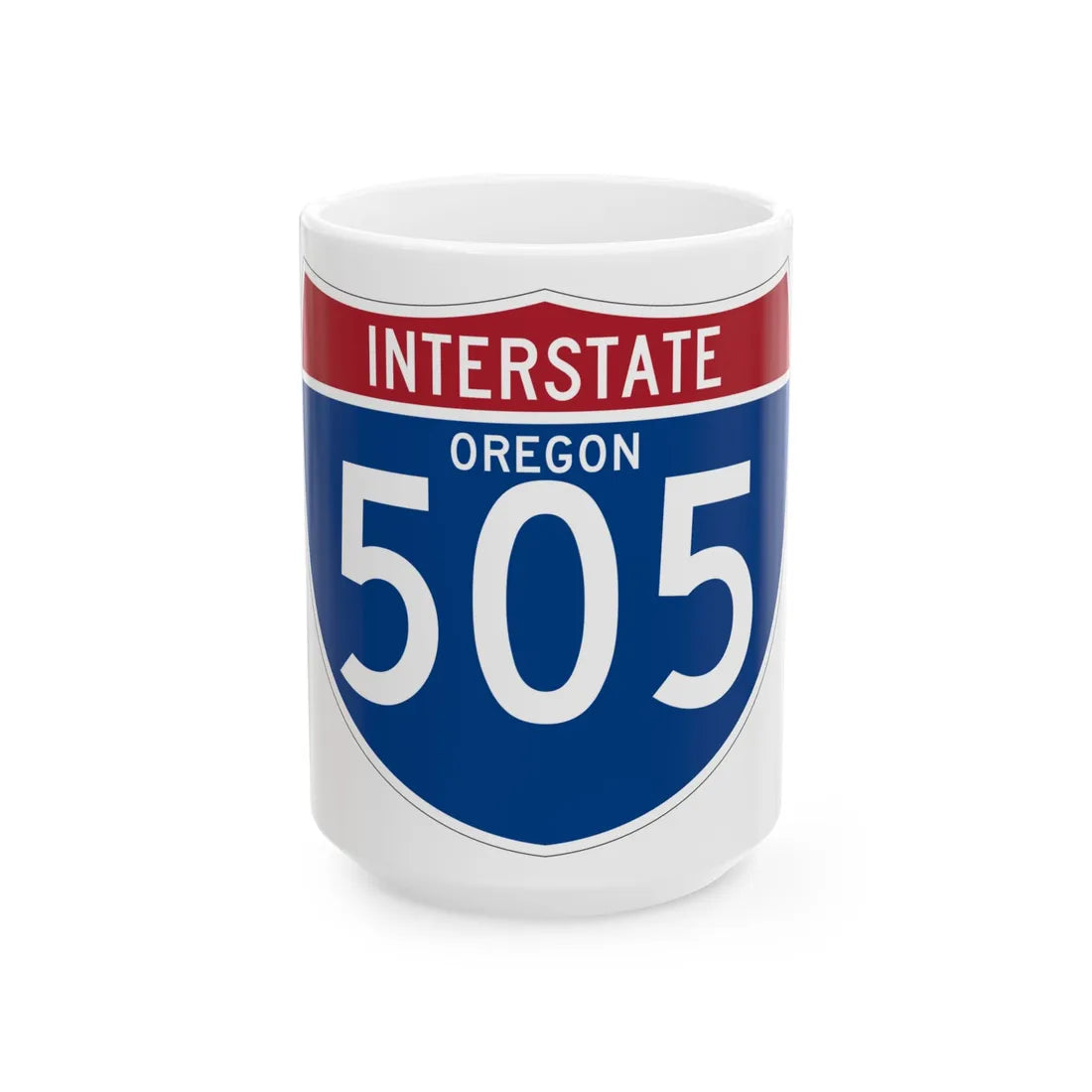 I-505 OR (Oregon) (Road Sign) White Coffee Mug 15oz - Go Mug Yourself