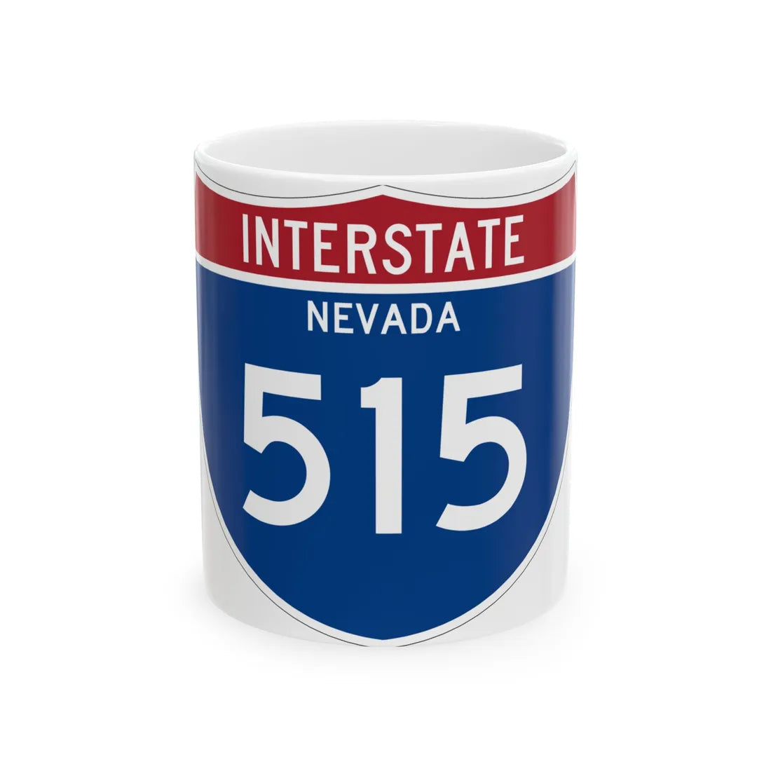 I-515 NV Metric (Nevada) (Road Sign) White Coffee Mug 11oz - Go Mug Yourself