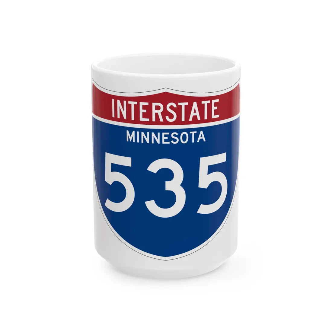 I-535 MN 1961 (Minnesota) (Road Sign) White Coffee Mug 15oz - Go Mug Yourself