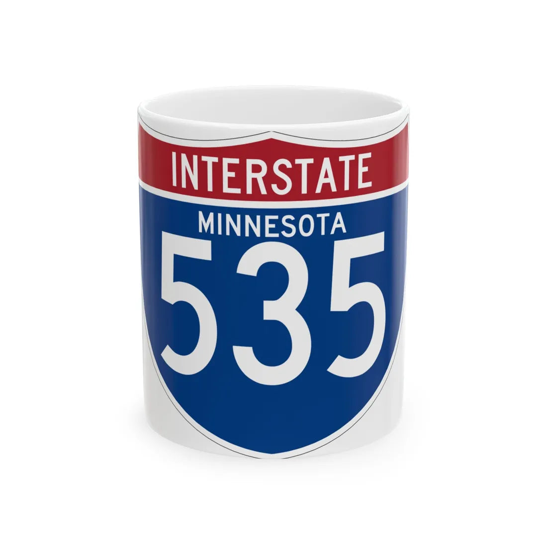 I-535 MN (Minnesota) (Road Sign) White Coffee Mug 11oz - Go Mug Yourself