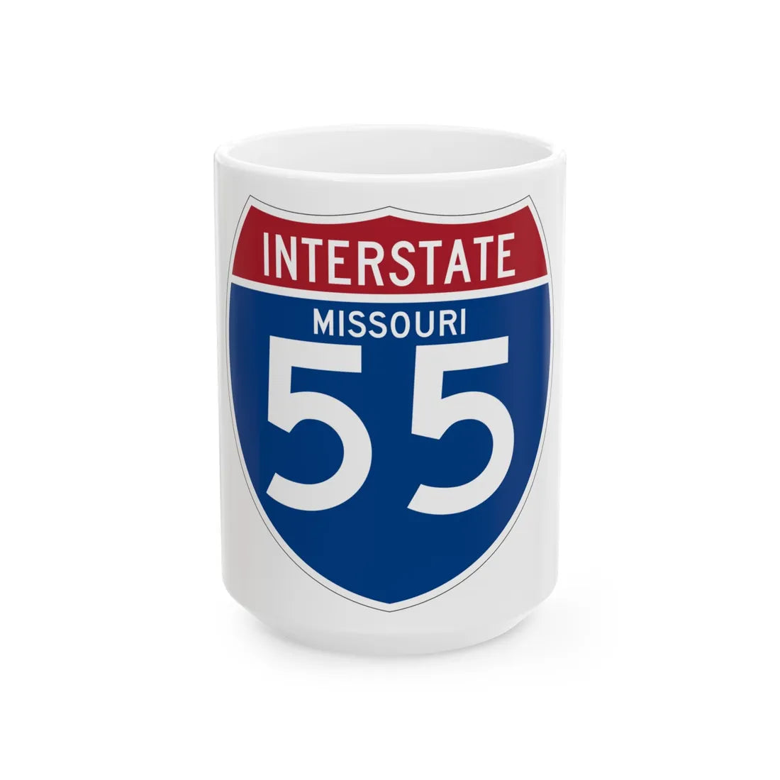 I-55 MO (Missouri) (Road Sign) White Coffee Mug 15oz - Go Mug Yourself