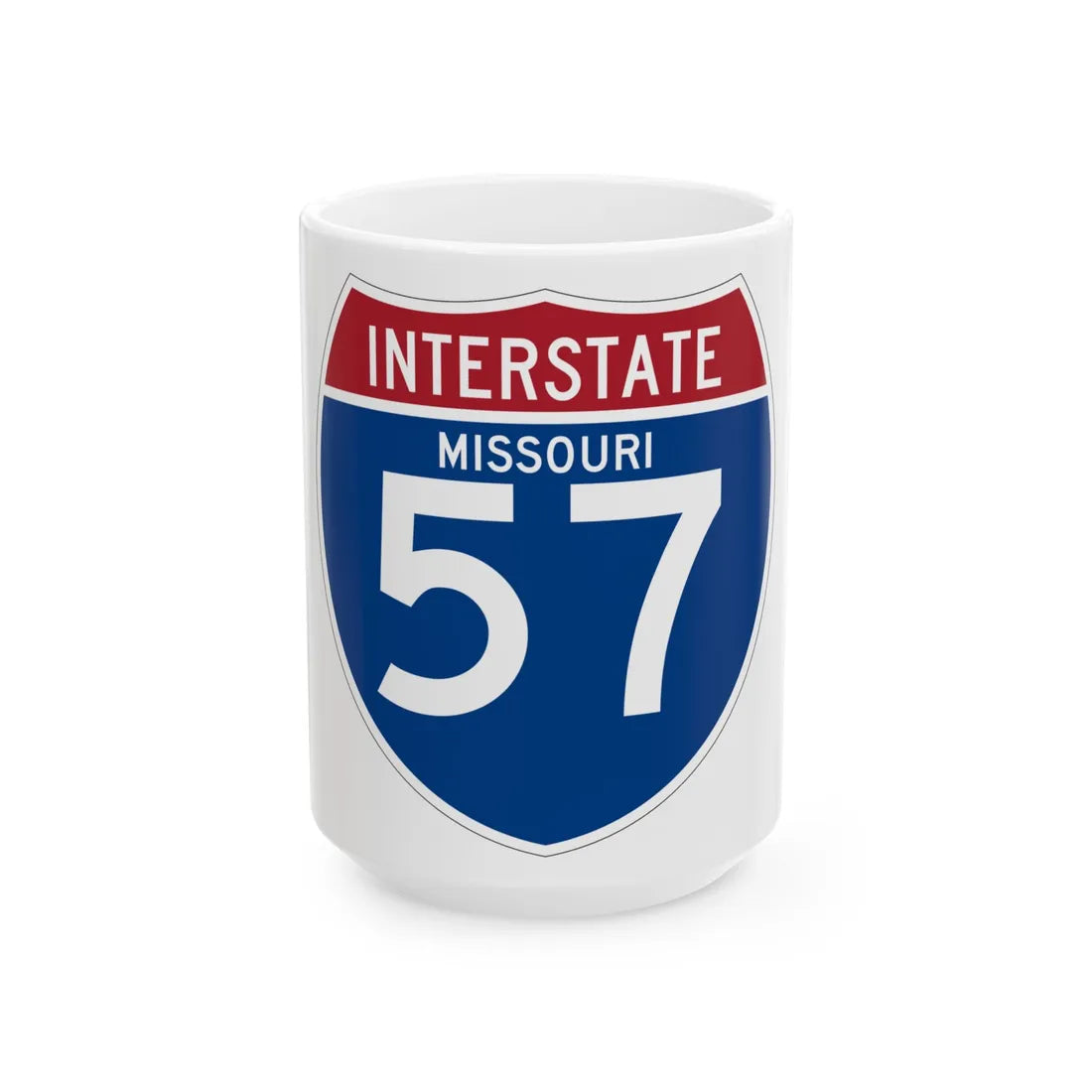 I-57 MO (Missouri) (Road Sign) White Coffee Mug 15oz - Go Mug Yourself