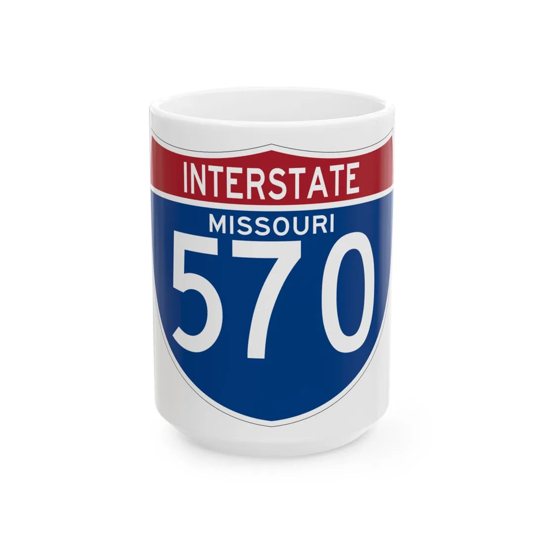 I-570 MO (Missouri) (Road Sign) White Coffee Mug 15oz - Go Mug Yourself