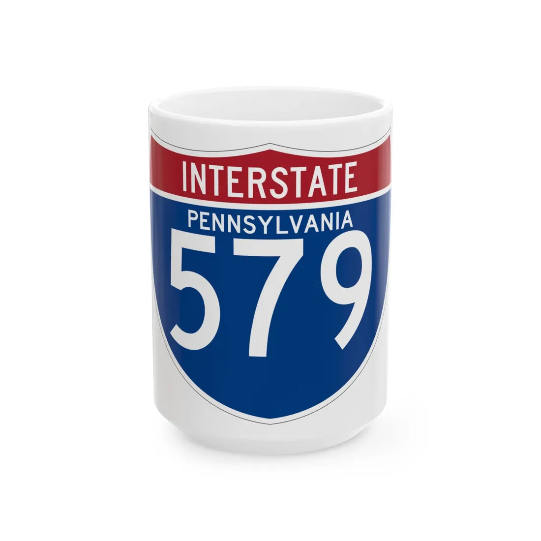 I-579 PA (Pennsylvania) (Road Sign) White Coffee Mug 15oz - Go Mug Yourself