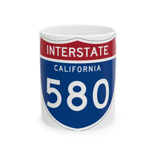 I-580 CA (California) (Road Sign) White Coffee Mug 11oz - Go Mug Yourself