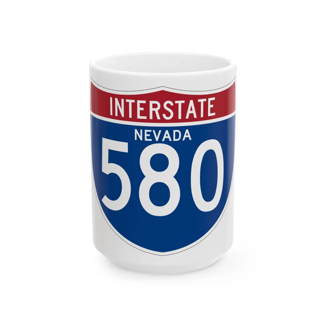 I-580 NV (Nevada) (Road Sign) White Coffee Mug 15oz - Go Mug Yourself