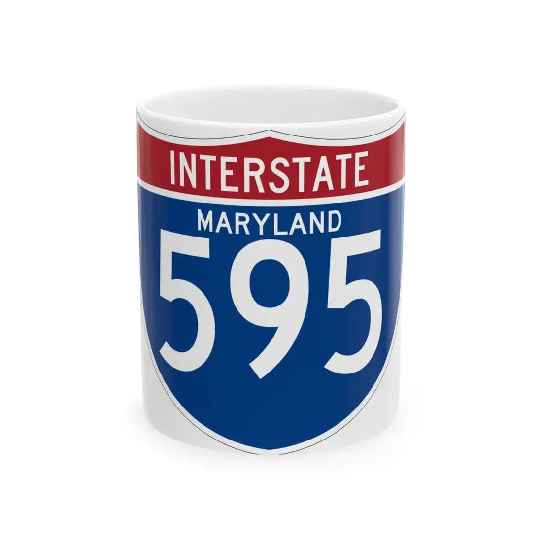 I-595 MD (Maryland) (Road Sign) White Coffee Mug 11oz - Go Mug Yourself